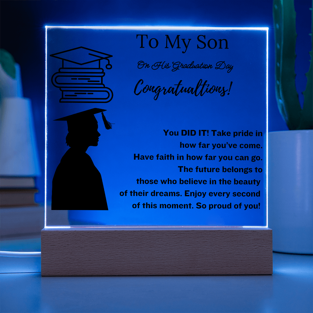 To My Son | Graduation Gift Acrylic Plaque