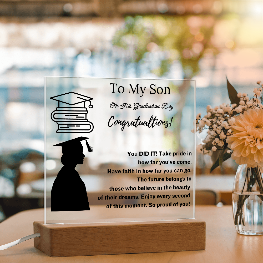 To My Son | Graduation Gift Acrylic Plaque