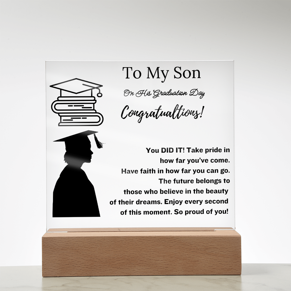 To My Son | Graduation Gift Acrylic Plaque