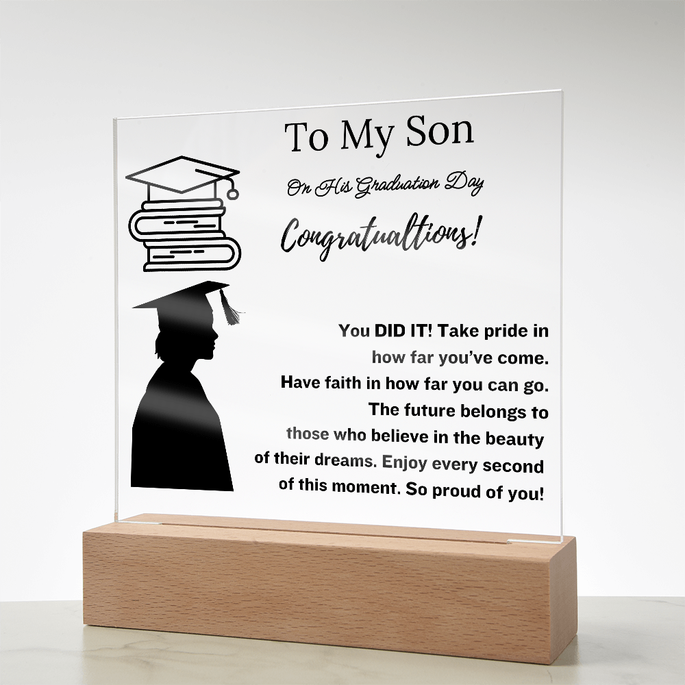 To My Son | Graduation Gift Acrylic Plaque