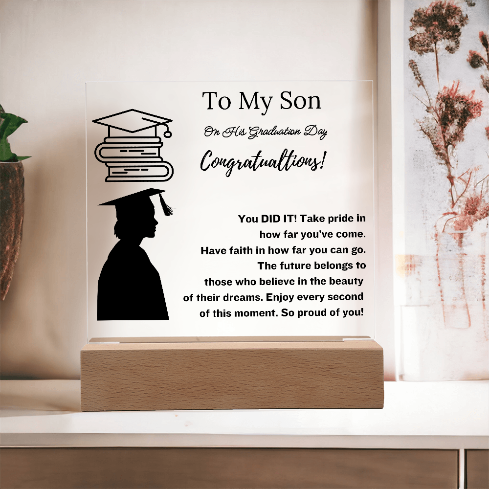 To My Son | Graduation Gift Acrylic Plaque