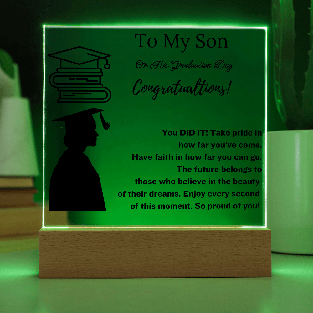 To My Son | Graduation Gift Acrylic Plaque